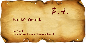 Patkó Anett névjegykártya