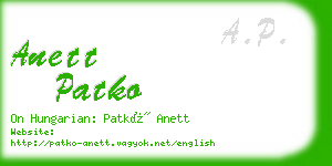 anett patko business card
